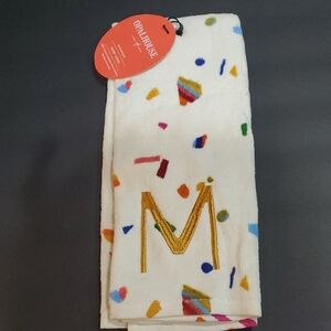 Opalhouse M monogram 100% cotton printed hand towel new‎